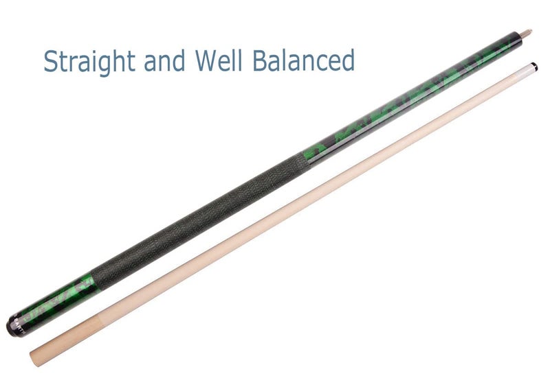 AB Earth 58 inch Hand-Painted Series 2-Piece Billiard Pool Cue Stick with Irish Linen Wrap (Green, 21oz) - Image 3